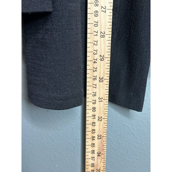 Charter Club Women's Medium Open Front Black Bell Sleeve Cardigan Knit Tunic Len - Picture 6 of 11